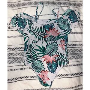 Toddler Girls Tropical Flounce One Piece Swimsuit
